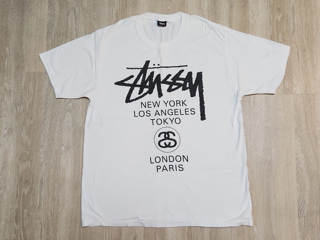 스투시 월드투어 반팔티 L사이즈 화이트 상품이미지1