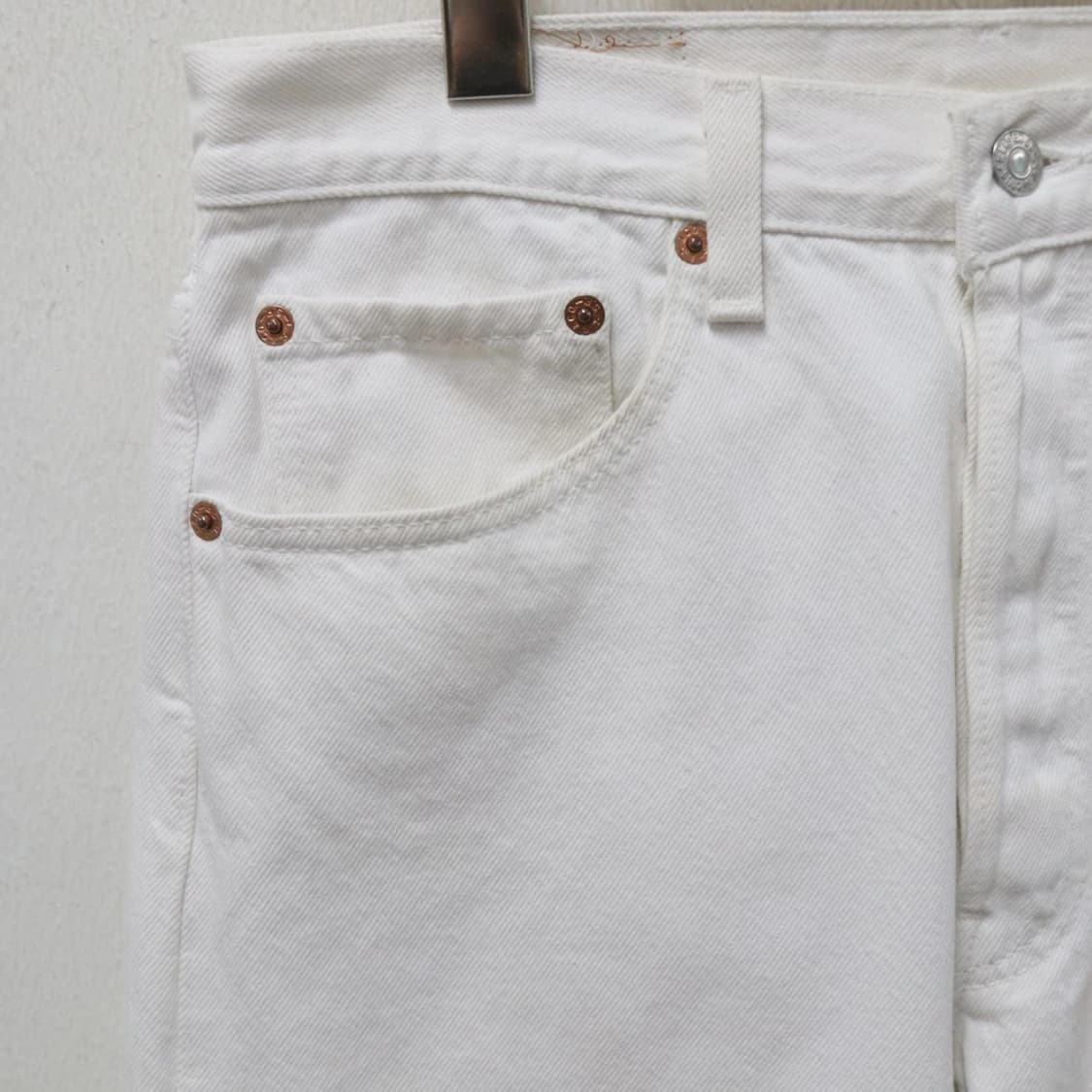 90'S 리바이스 501 화이트 코튼 팬츠 66101 상품이미지4