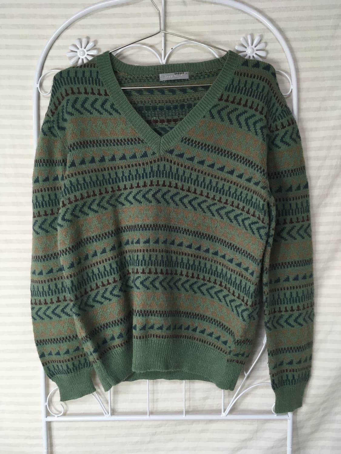 빈티지 민트 레디어 패턴 니트 y2k 스트릿 갸루 펑키 일본빈티지719  상품이미지1