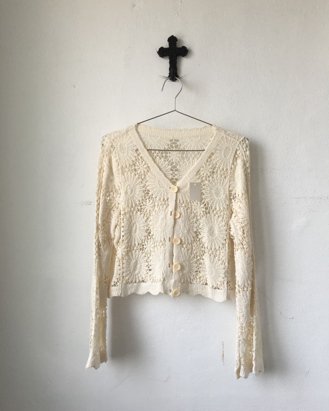Flower pattern crochet cardigan 상품이미지2
