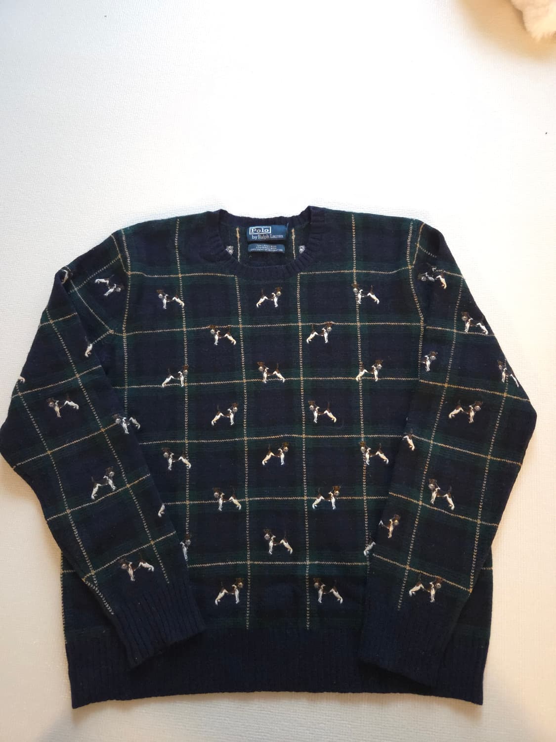 폴로 랄프로렌 도그자수 타탄체크 울 자수 상품이미지1