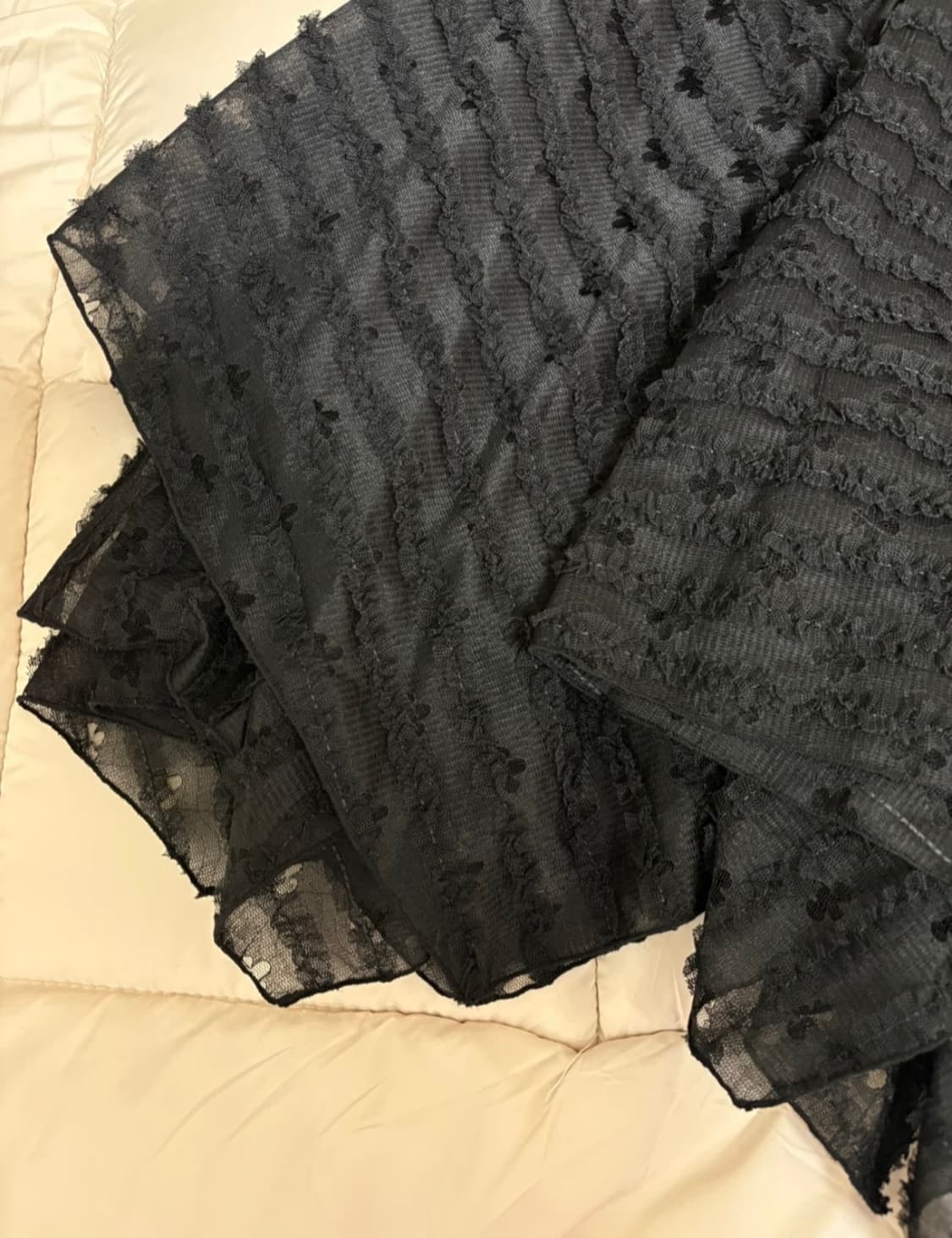 코이세이오 SQUARE NECK LACE DRESS BLACK 상품이미지4