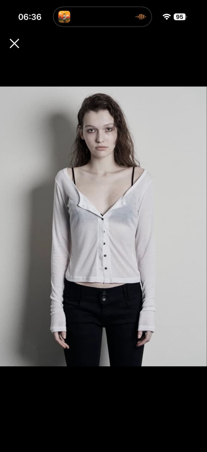 보헤미안서울 보헴서 베이직 스쿱 가디건 아이보리 상품이미지1