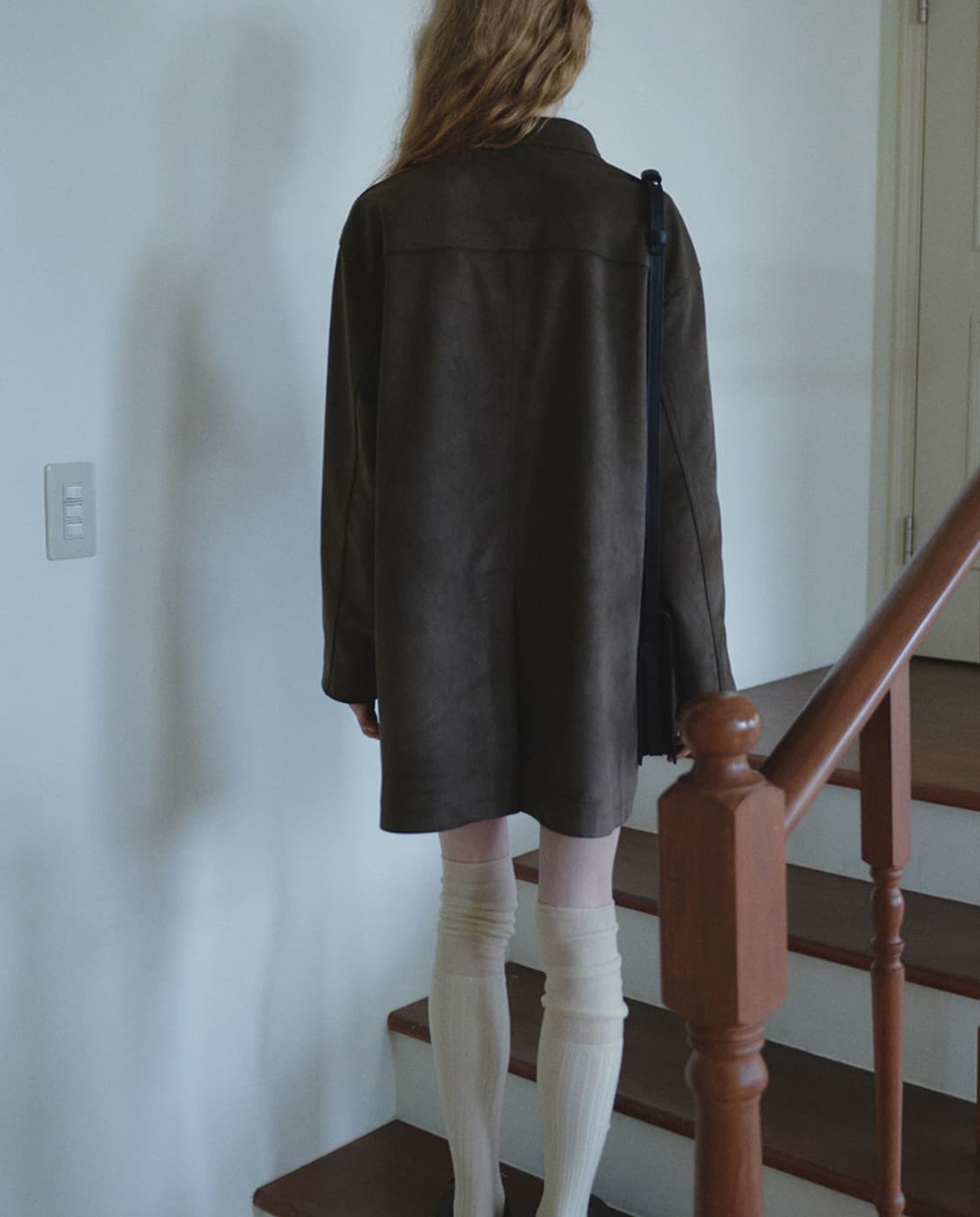 드멜리 비건스웨이드자켓 카키 브라운 상품이미지4