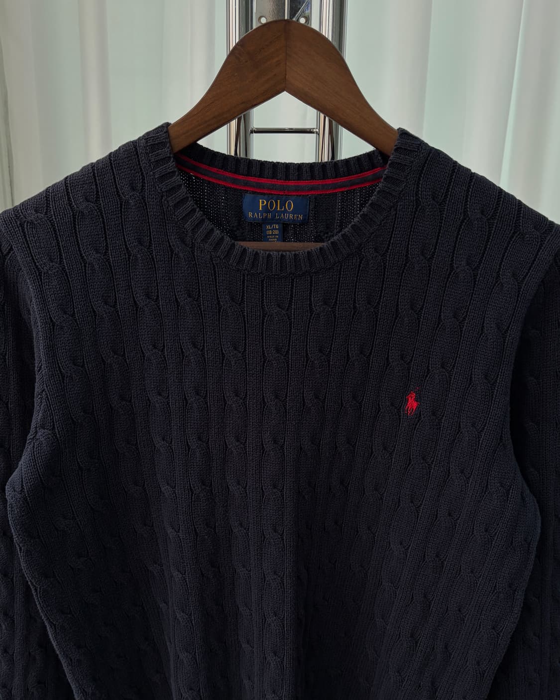 [M-L]폴로 랄프로렌 꽈배기 케이블 코튼 니트 navy 상품이미지4