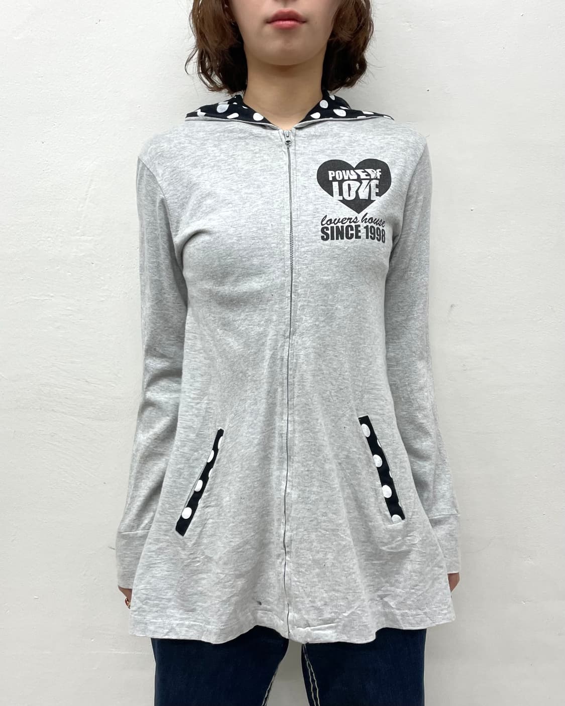 Dot Panda Long Flare Hooded Zip-Up 상품이미지2