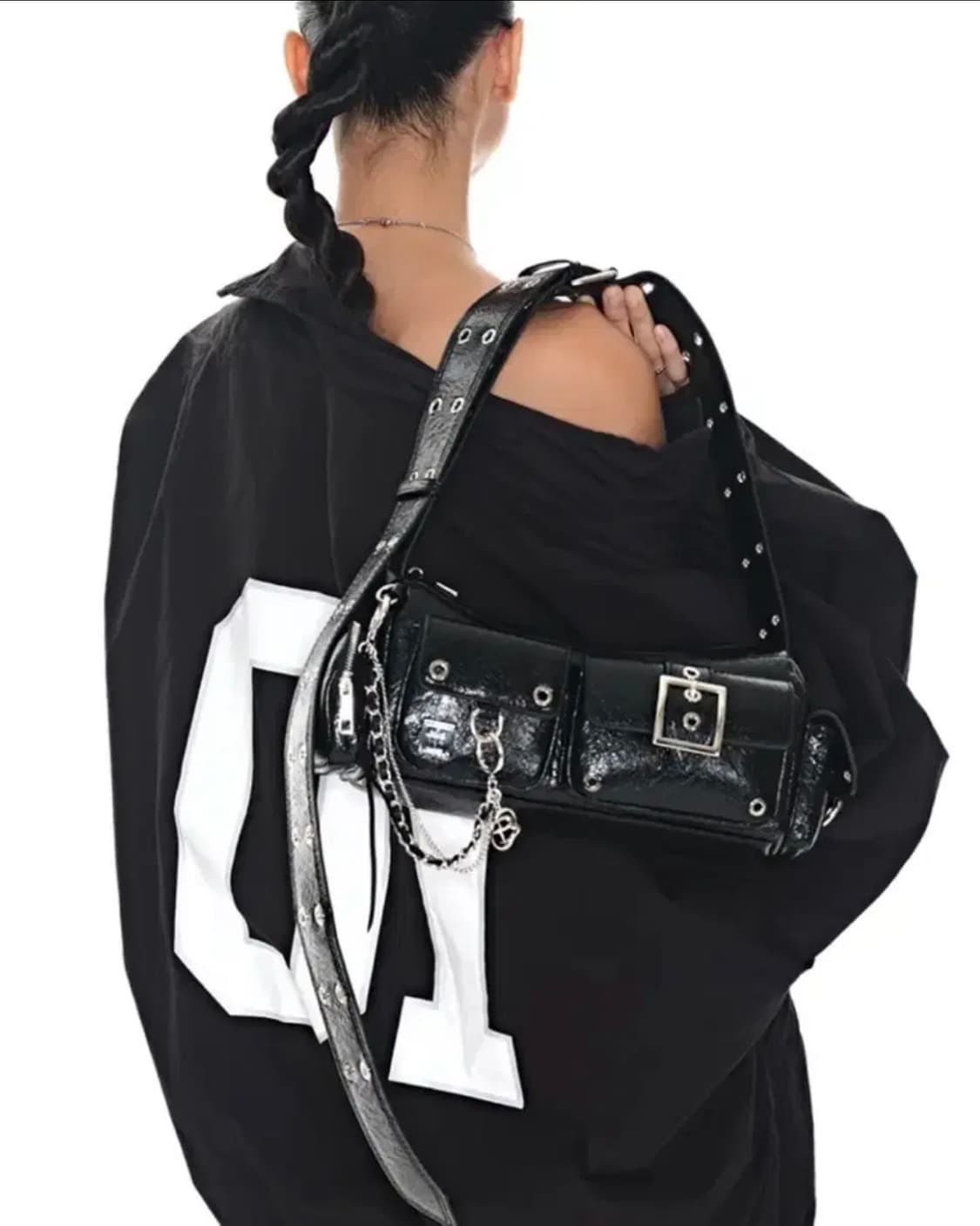 블랙퍼플 미니 포트리스 백 상품이미지4