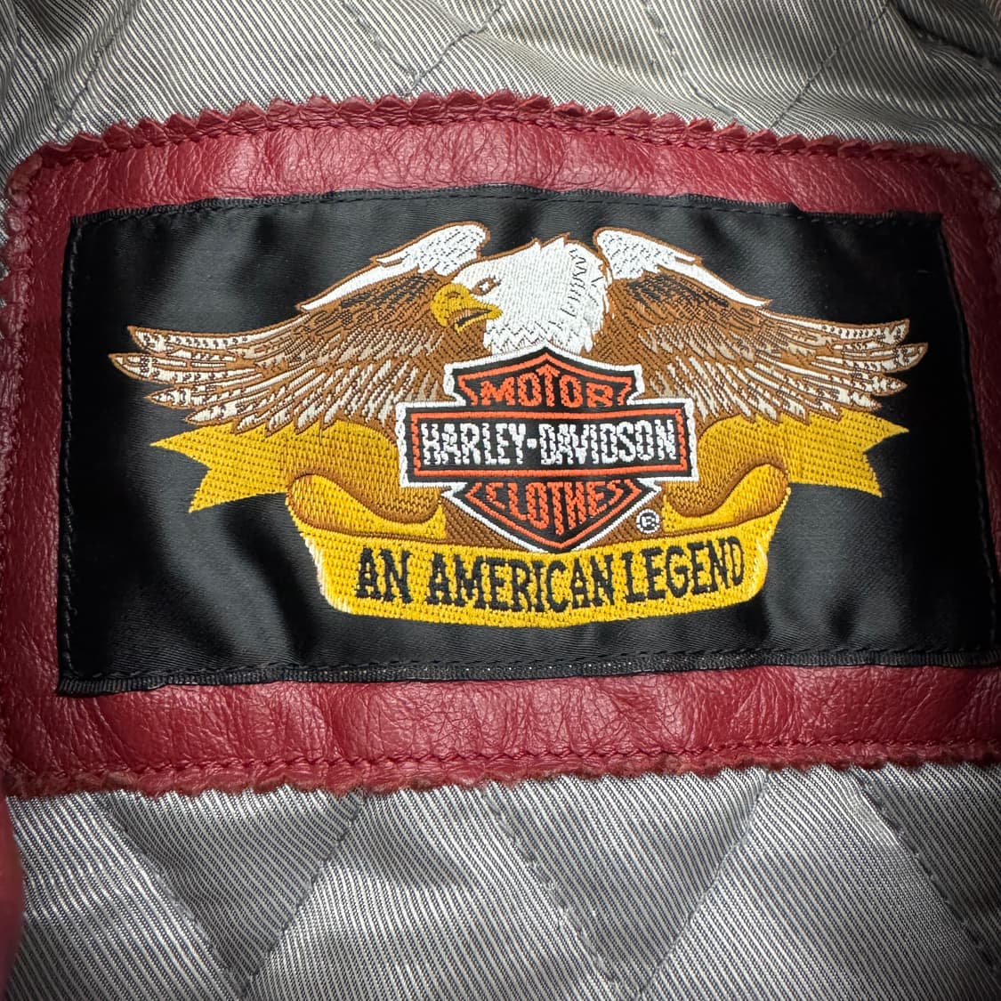 할리데이비슨 리얼레더 버건디 스터드 바이커 자켓 상품이미지7