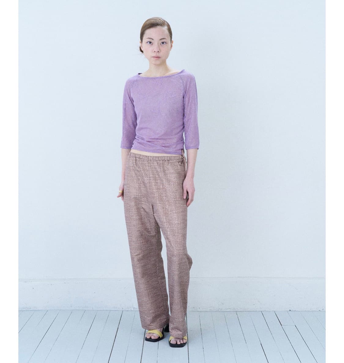 Teak 시어 레이스 라글란 탑 상품이미지2