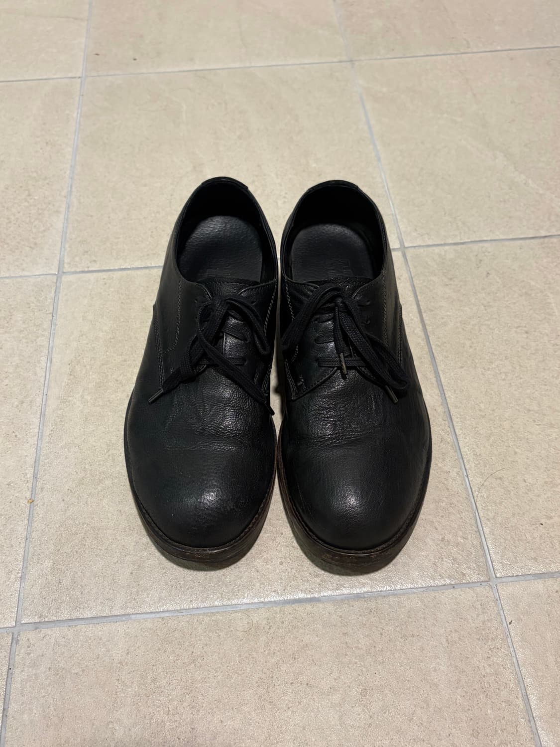 폴리테루 더비 슈즈 브라운 솔 상품이미지1