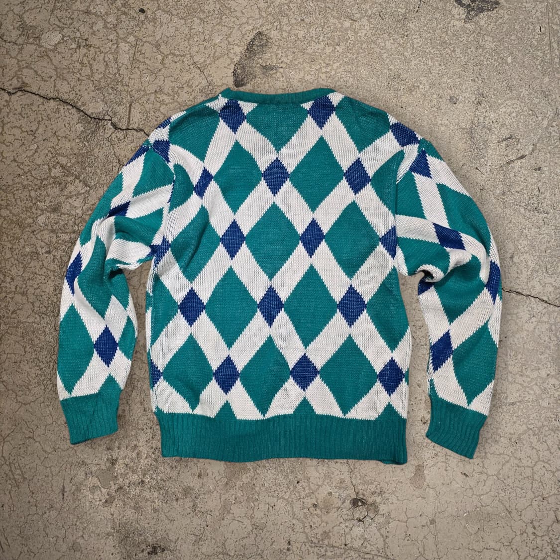 80s 아가일 라운드넥 니트 스웨터(Unisex) 상품이미지5