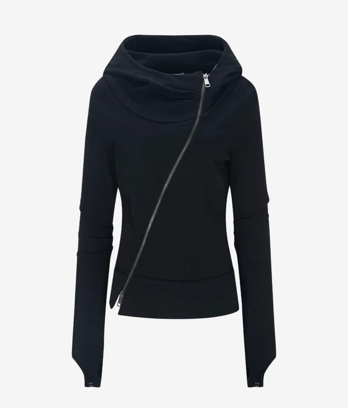 플리즈노팔로우 언발 하이넥 후드집업 상품이미지1