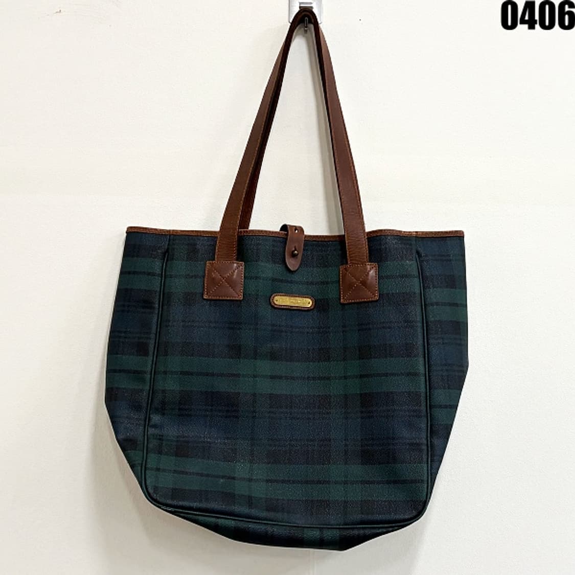 폴로 랄프로렌 체크 토트백 상품이미지1