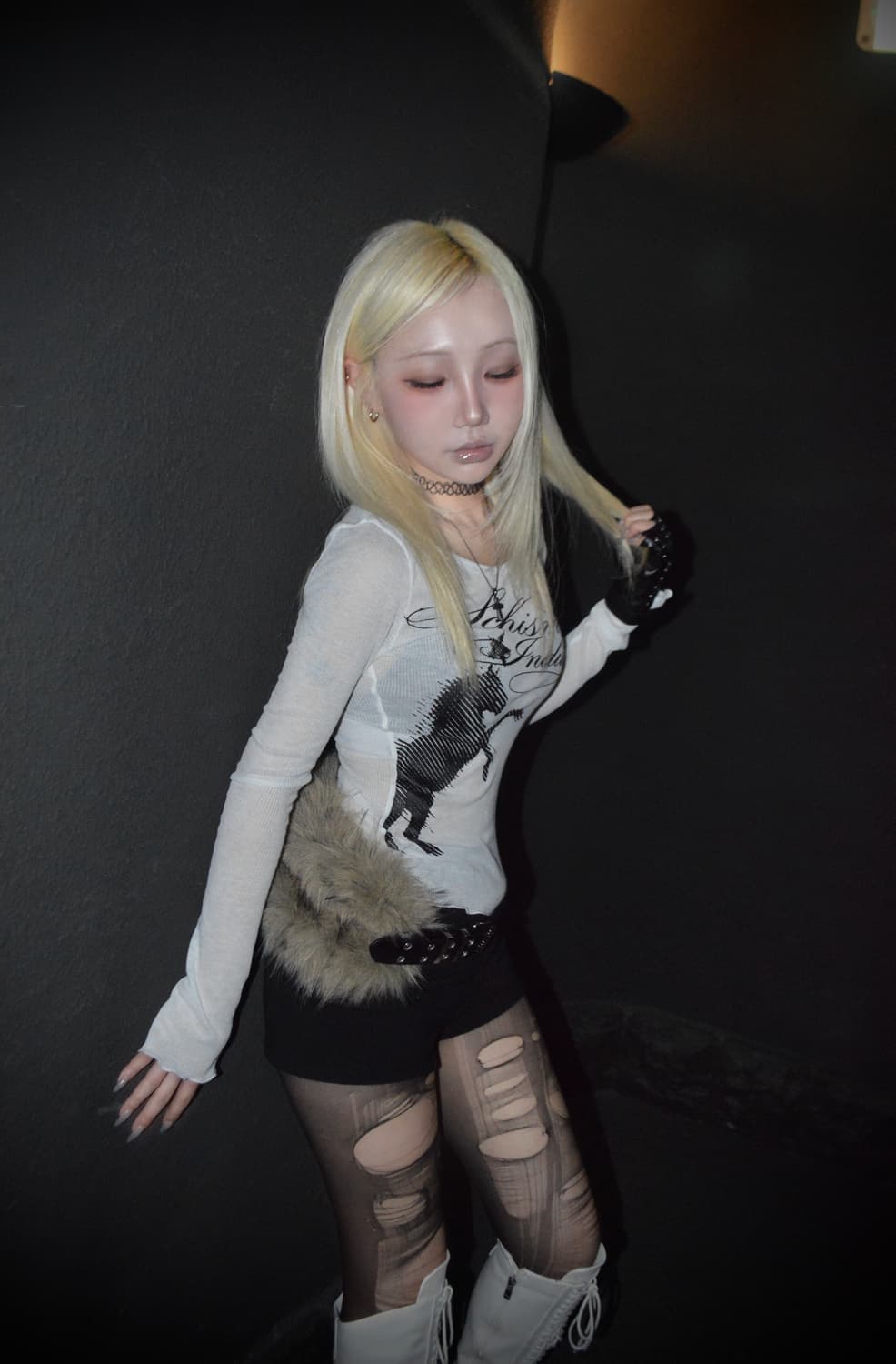 스키즘인듀싱 슬리브 탑 화이트 상품이미지2