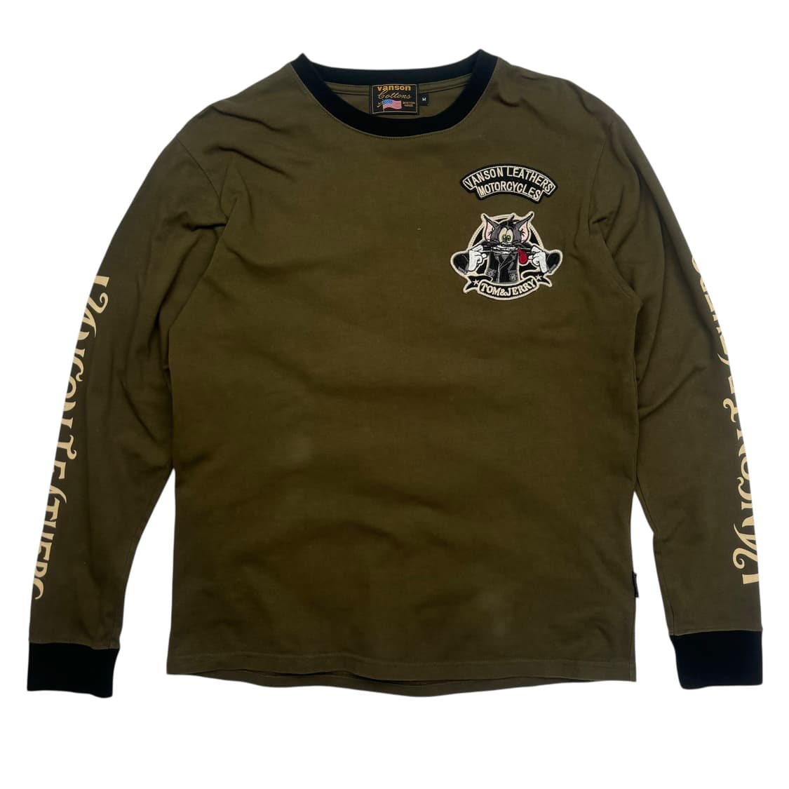 밴슨 레더 톰과제리 자수 카키 롱슬리브 M 상품이미지1