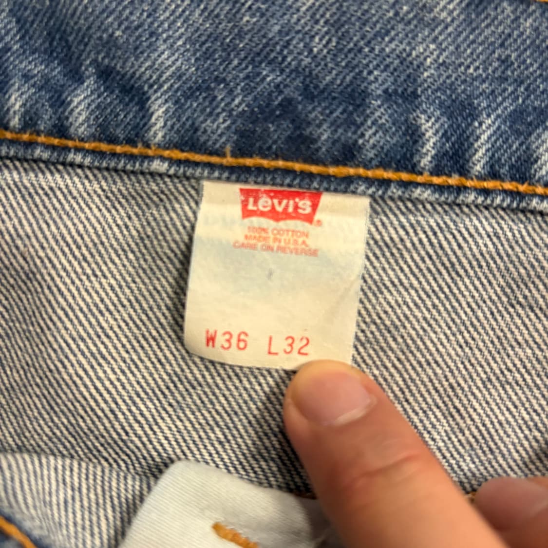 [36/32] 90s USA🇺🇸 리바이스 517 오렌지탭 중청 데님 상품이미지8