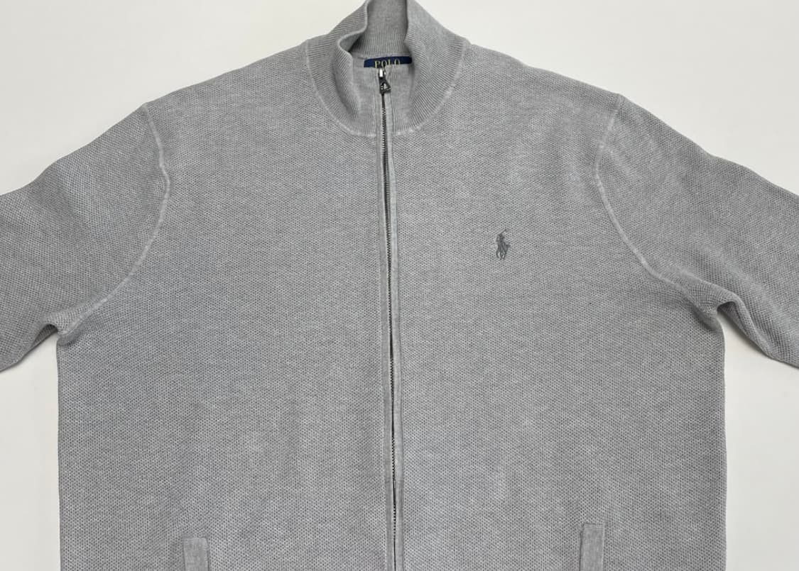 폴로 니트 집업 가디건 그레이 XL 상품이미지2
