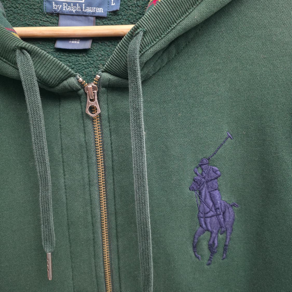 [L] 폴로 랄프로렌 빅포니 체크 후드집업 그린 상품이미지4