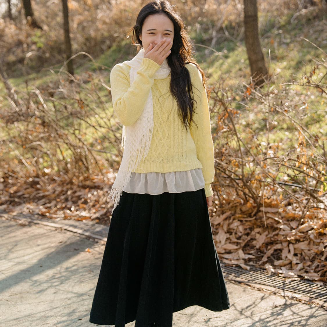 소프트 블랙 밴딩 스커트 상품이미지6