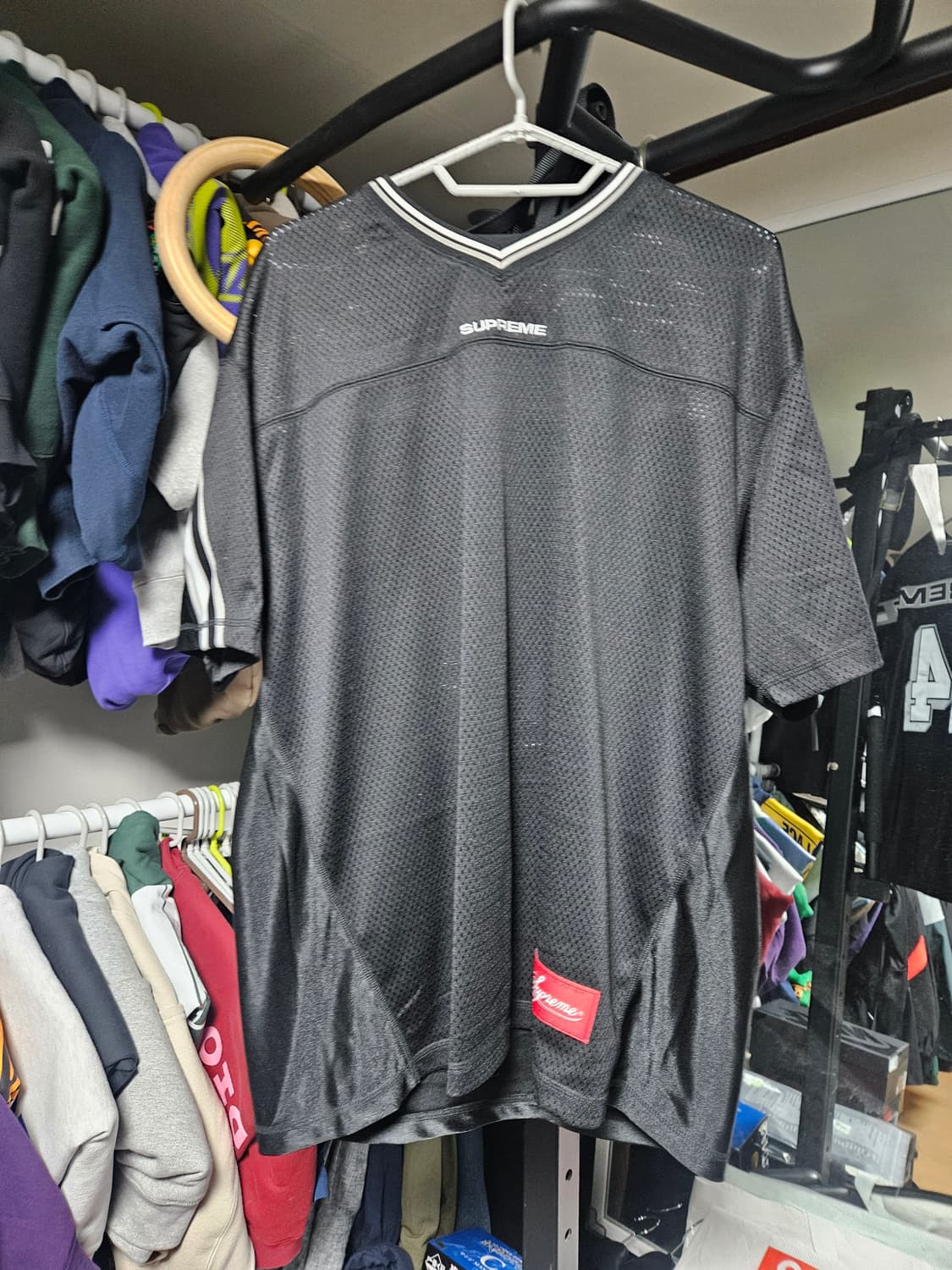 [L] 슈프림 자카드 립 풋볼 저지 블랙 - 24FW 상품이미지3