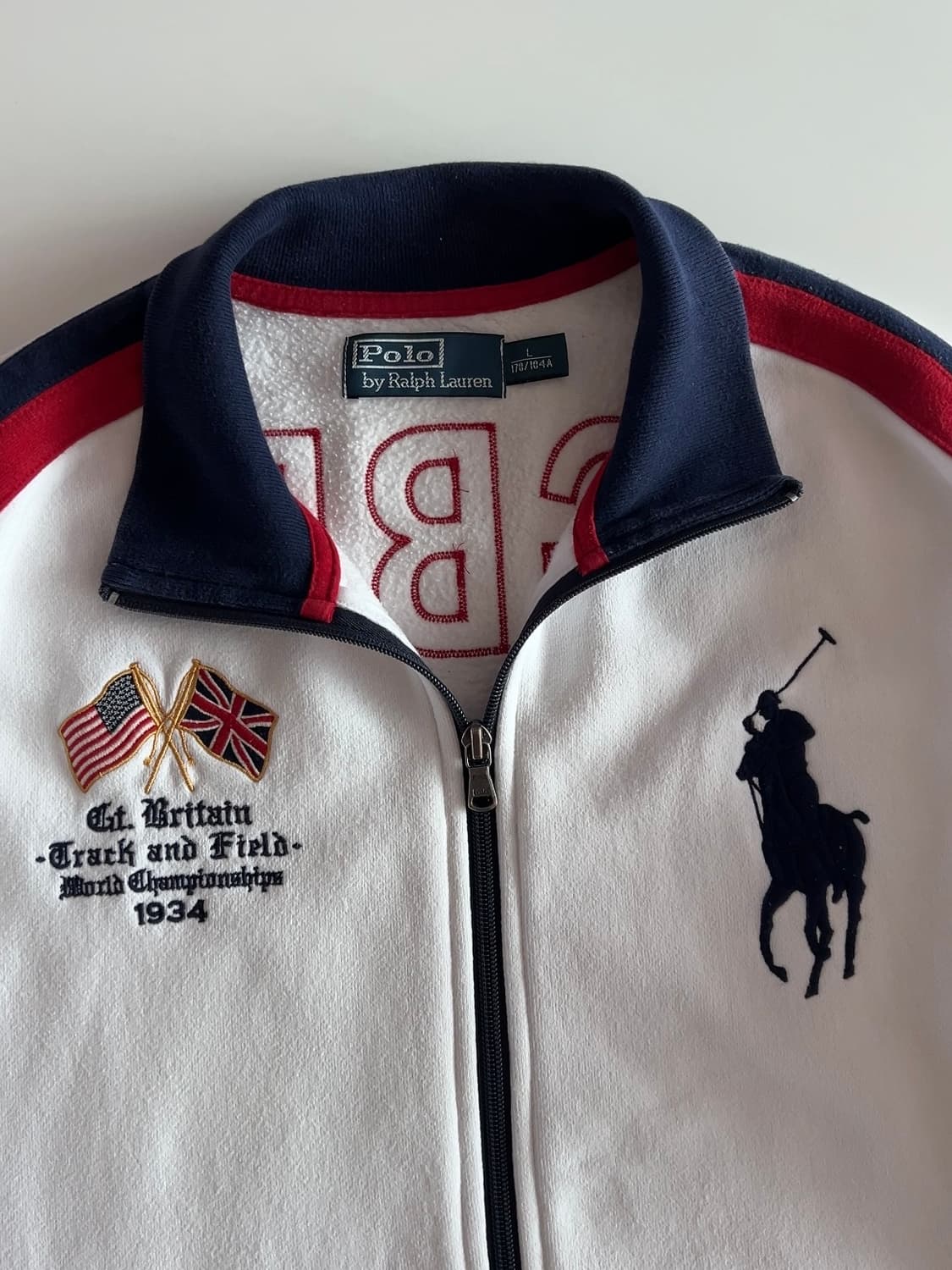 폴로 랄프로렌 빅포니 영국 GBR 레이싱 져지 트랙탑 L 상품이미지7