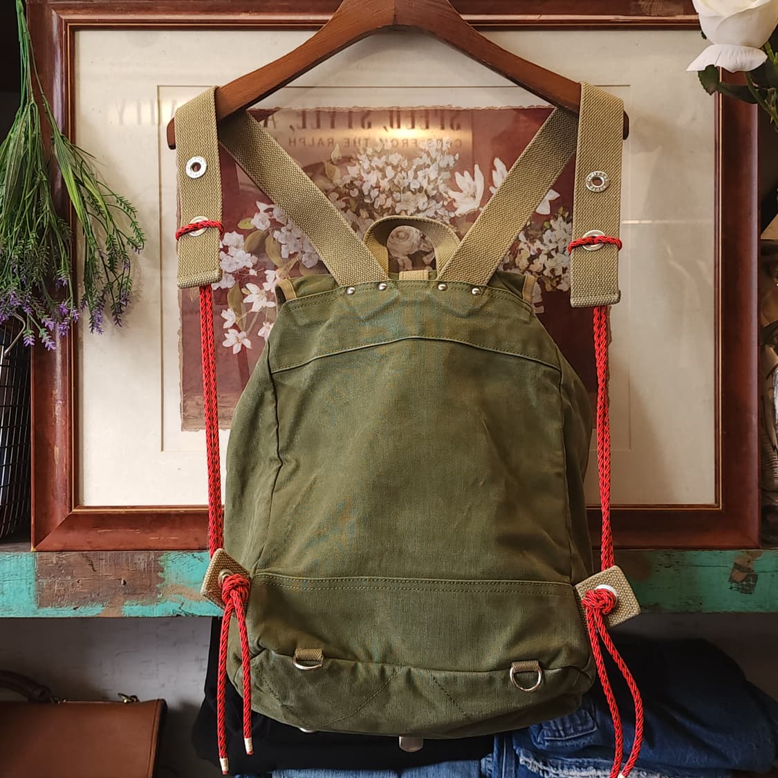 이치자와 한푸 밀리터리 코튼 빈티지 미니 백팩 상품이미지3