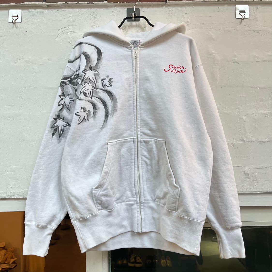 Matildy 재패니즈 그래픽 화이트 후드집업 S 상품이미지1