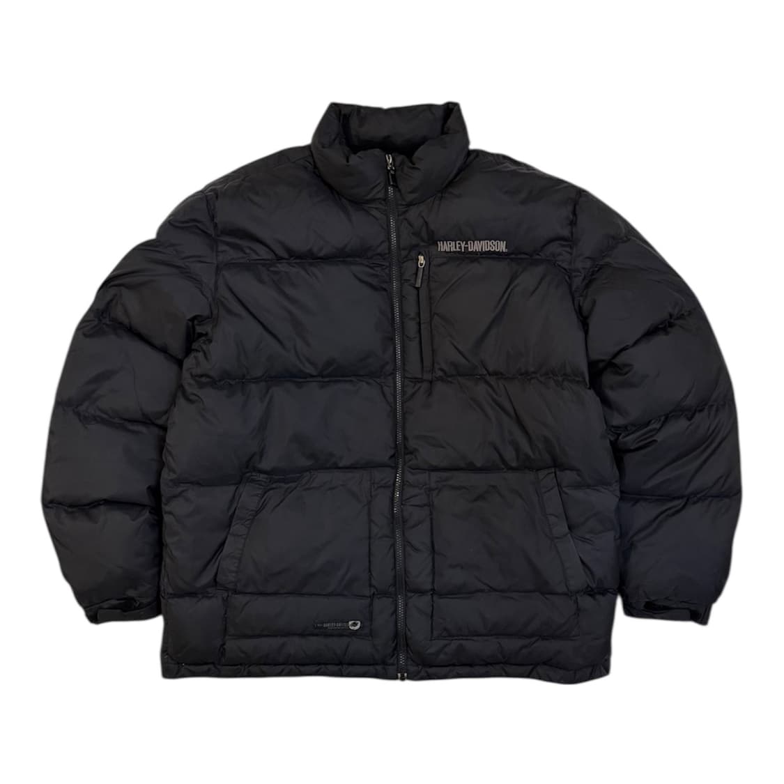 00s 할리데이비슨 스컬 프린팅 구스다운 눕시 패딩 블랙 상품이미지2