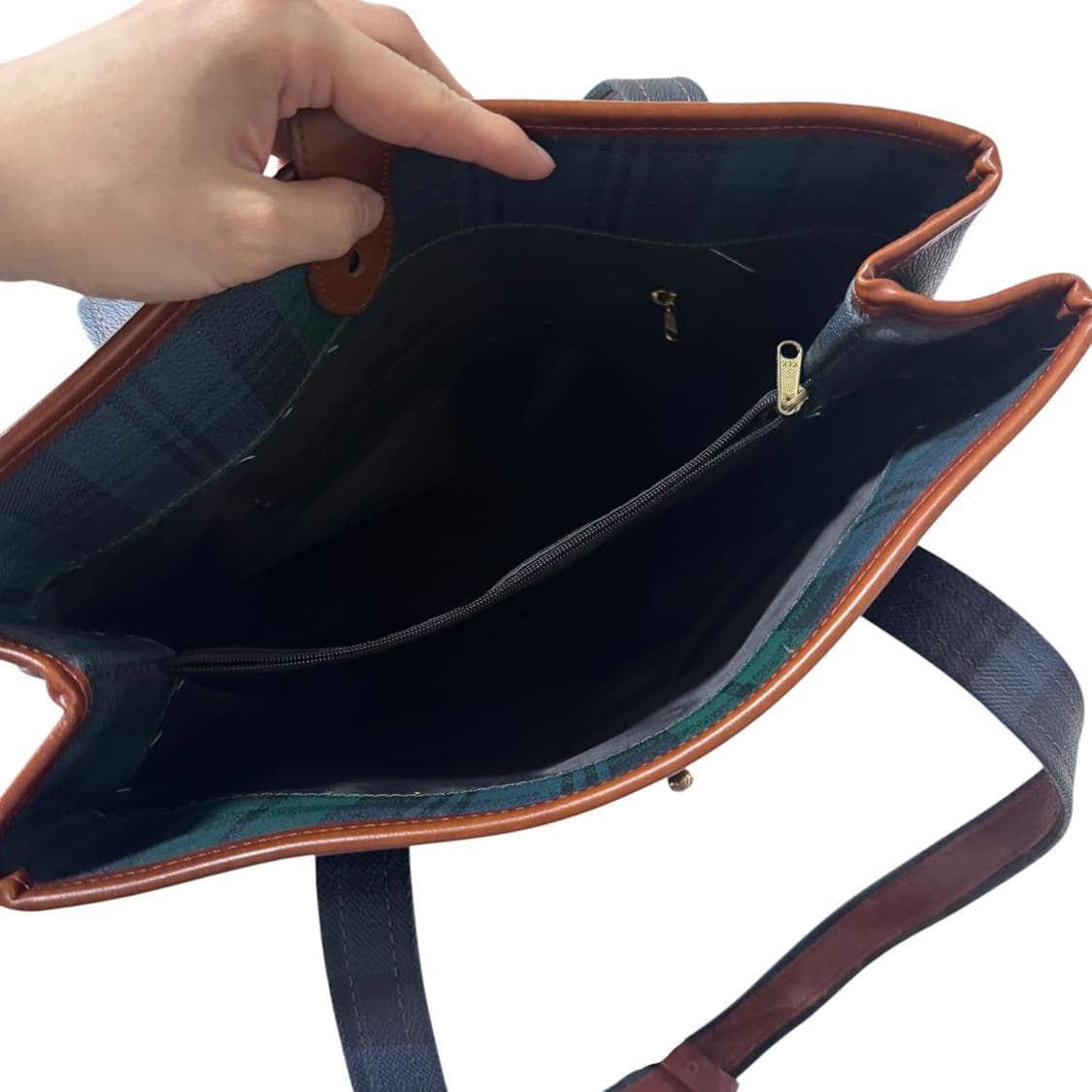 폴로 랄프로렌 블랙와치 그린 토트백 상품이미지5