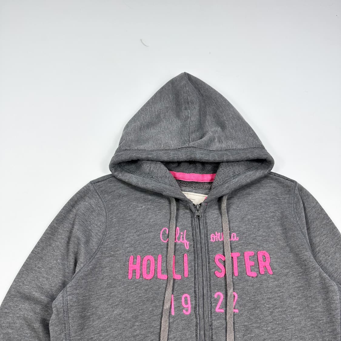 홀리스터 y2k 여성 딱붙핏 후드집업 그레이 핑크 여성L 상품이미지2