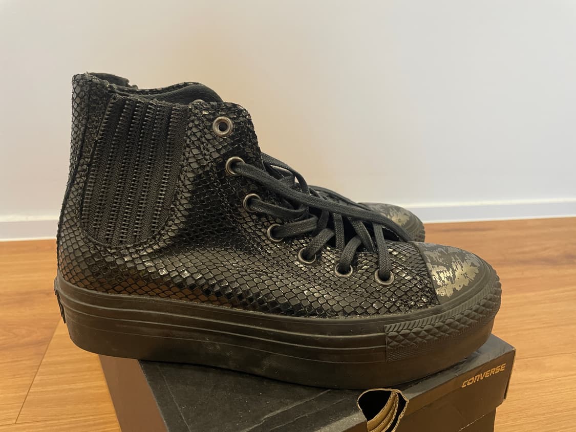 컨버스 플랫폼 하이 블랙 245 상품이미지3