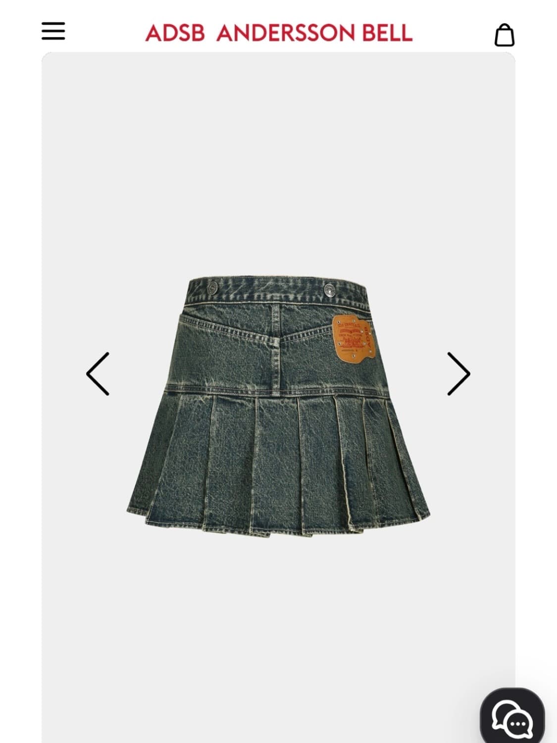 (새상품) 리바이스 X 앤더슨벨 콜라보 데님 플리츠 스커트 상품이미지2