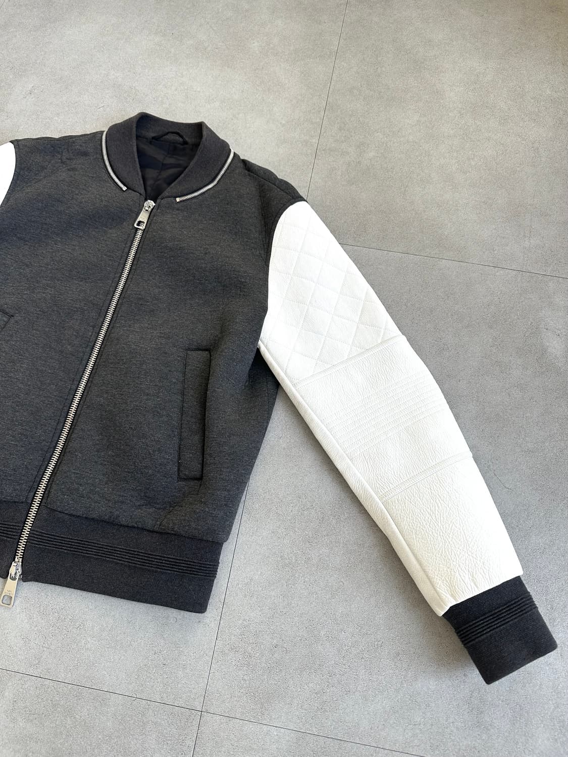 닐바렛 램스킨 레더 봄버핏 바시티 자켓 상품이미지3