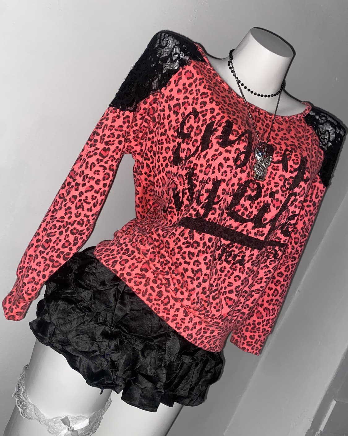 CHU XXX HIME Leopard Lace Top 상품이미지3