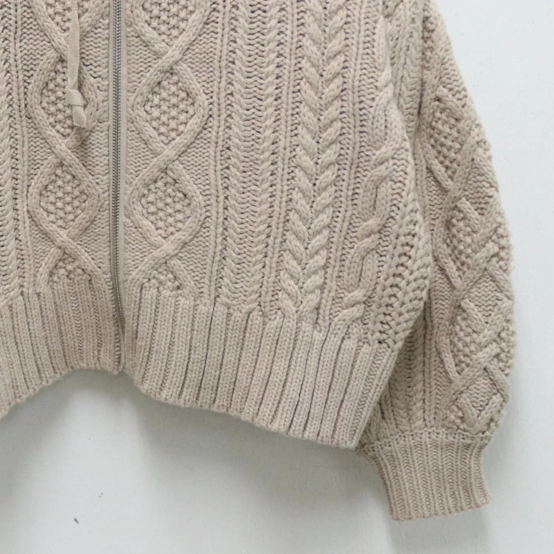 KHALITA 베이지 니트 후드 집업 60177 상품이미지4