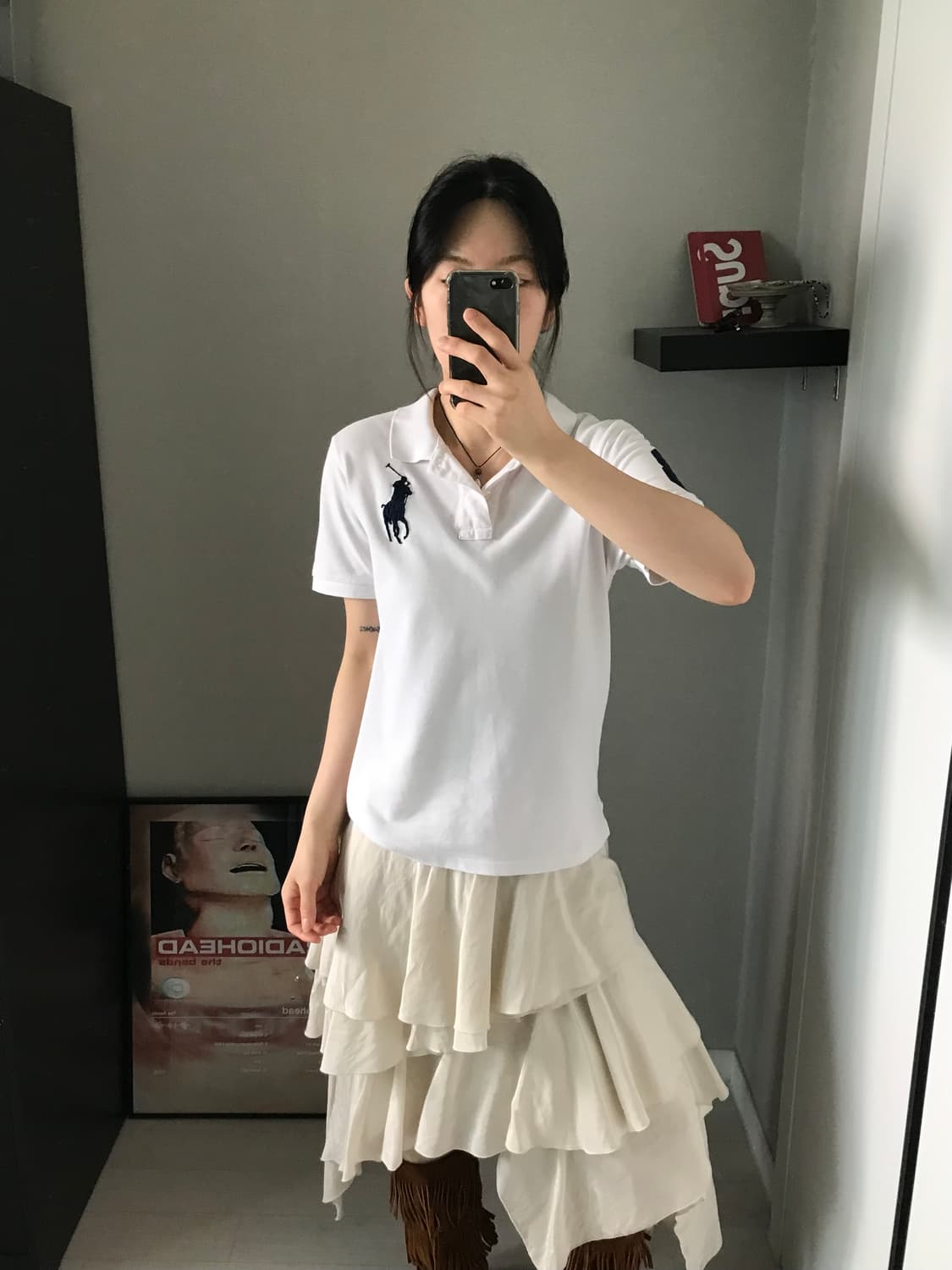 폴로 랄프로렌 빅포니 로고 화이트 카라티 상품이미지1