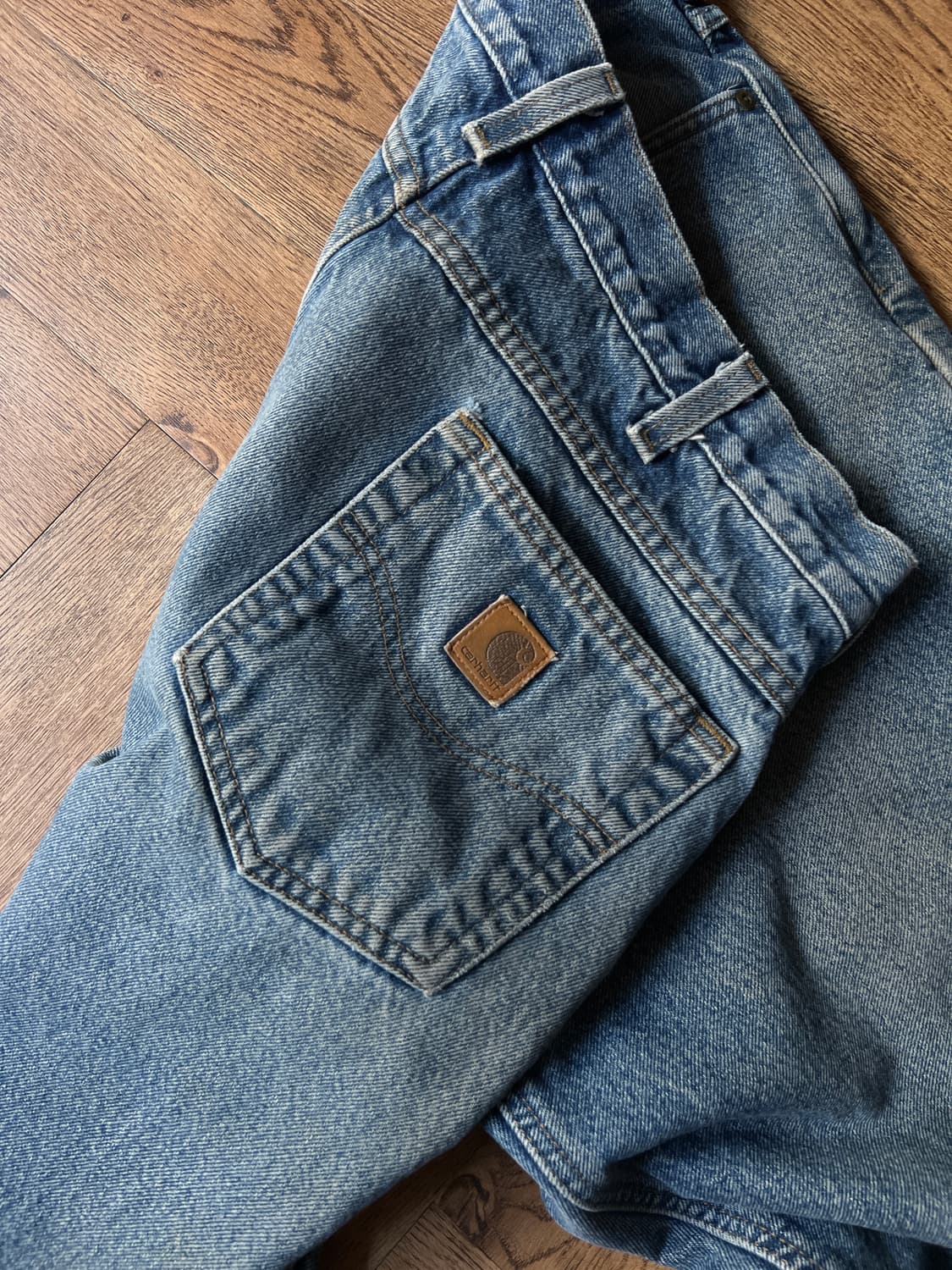 [36]칼하트 USA 체크 라이닝 빈티지 워싱 워크 데님 팬츠 상품이미지6