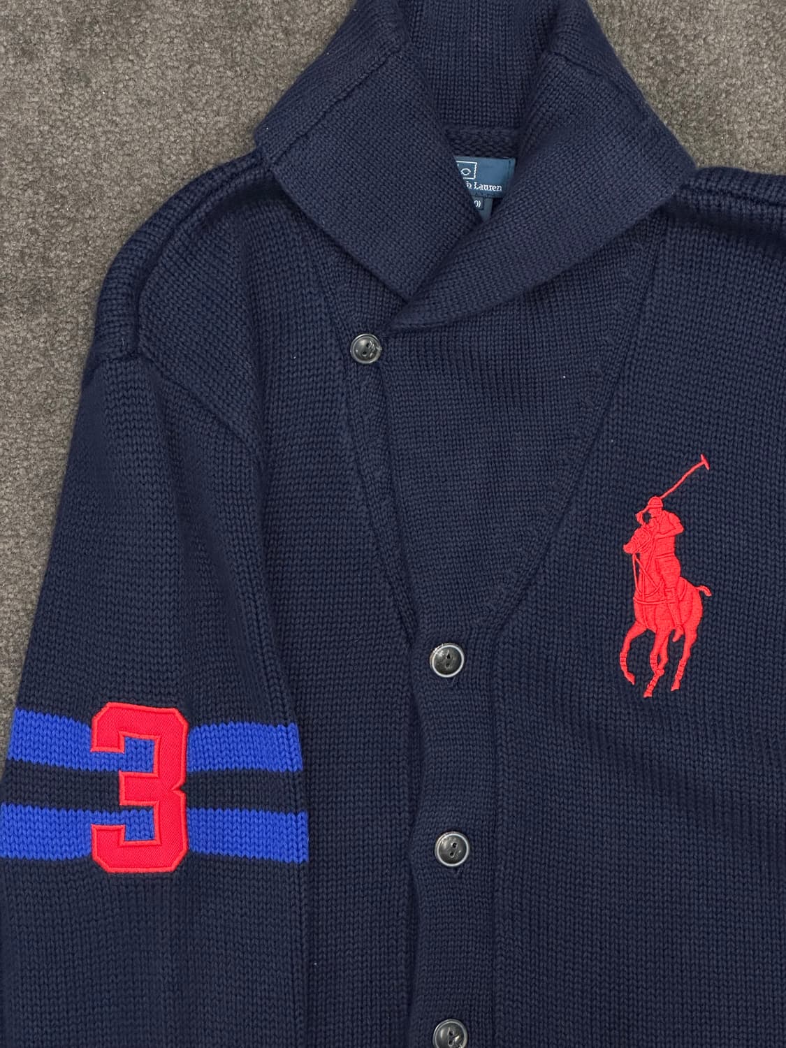 폴로 랄프로렌 네이비 숄카라 가디건 [18-20] XL 상품이미지2
