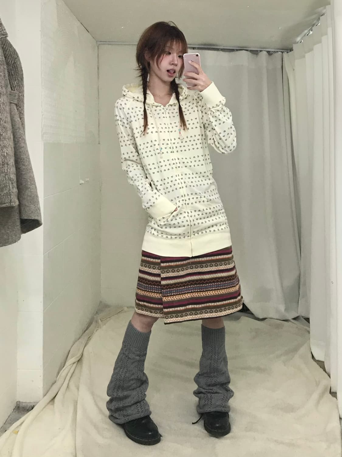 빈티지 러블리 데일리 겨울 히피 코디 세트 상품이미지3