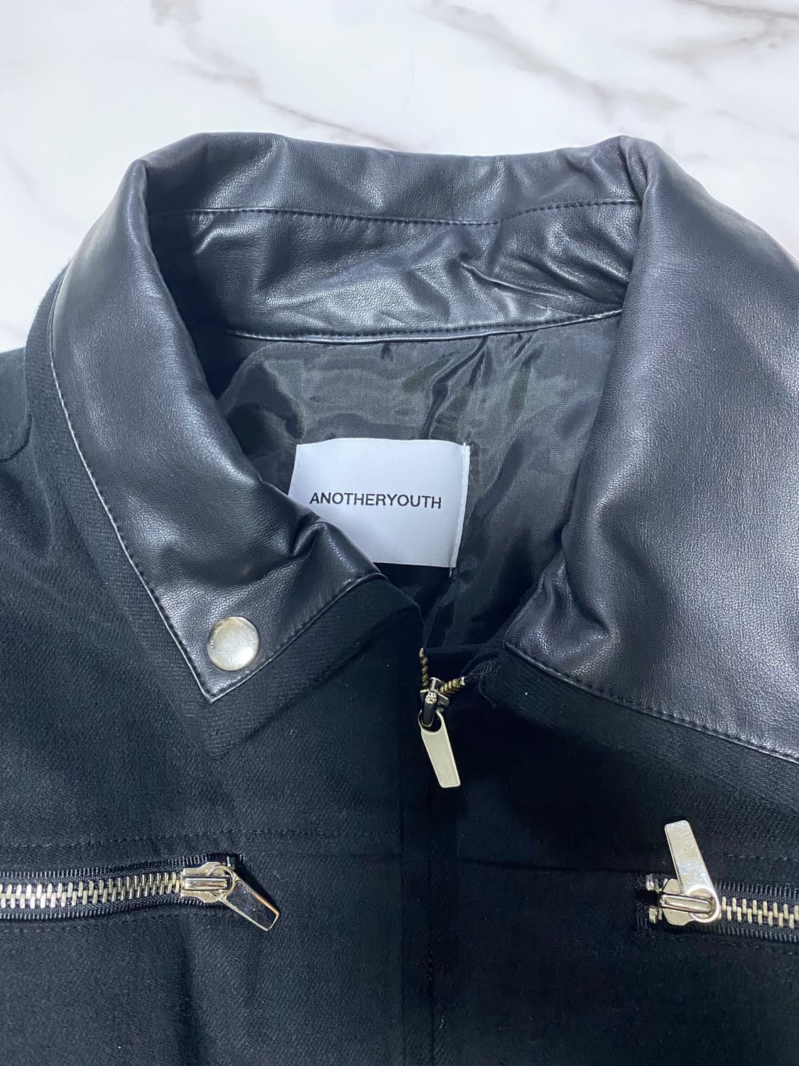 어니더유스 콤비봄버 크롭자켓 상품이미지5