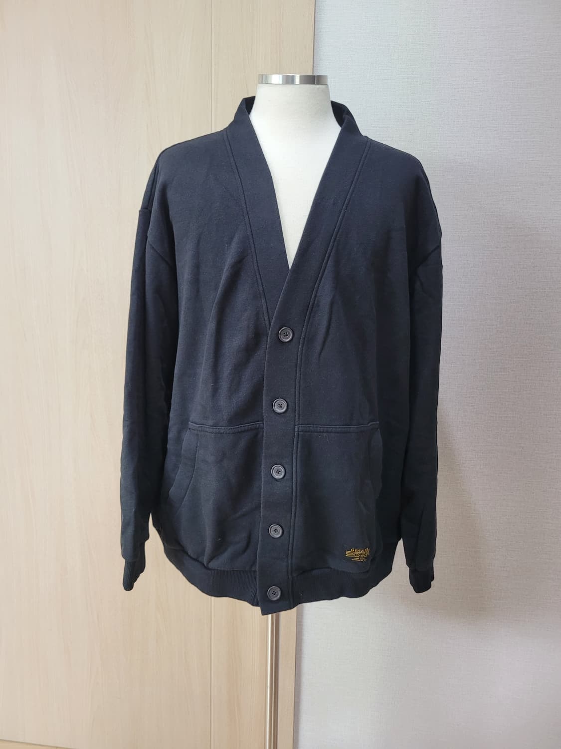 스파오 SPAO 남자 오버핏 가디건 XL 블랙 상품이미지2