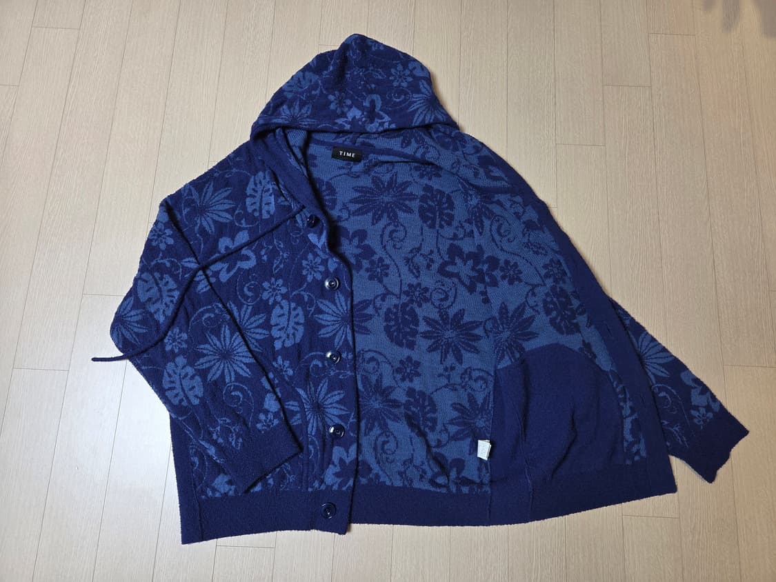 [정품] 타임옴므 플라워 디테일 테리 잉크 남성 후드 가디건 105  상품이미지5