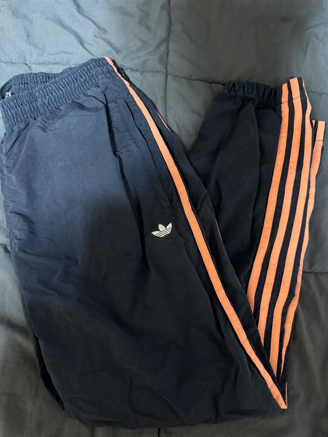 아디다스 삼선 트레이닝 바지 네이비/오렌지 상품이미지1
