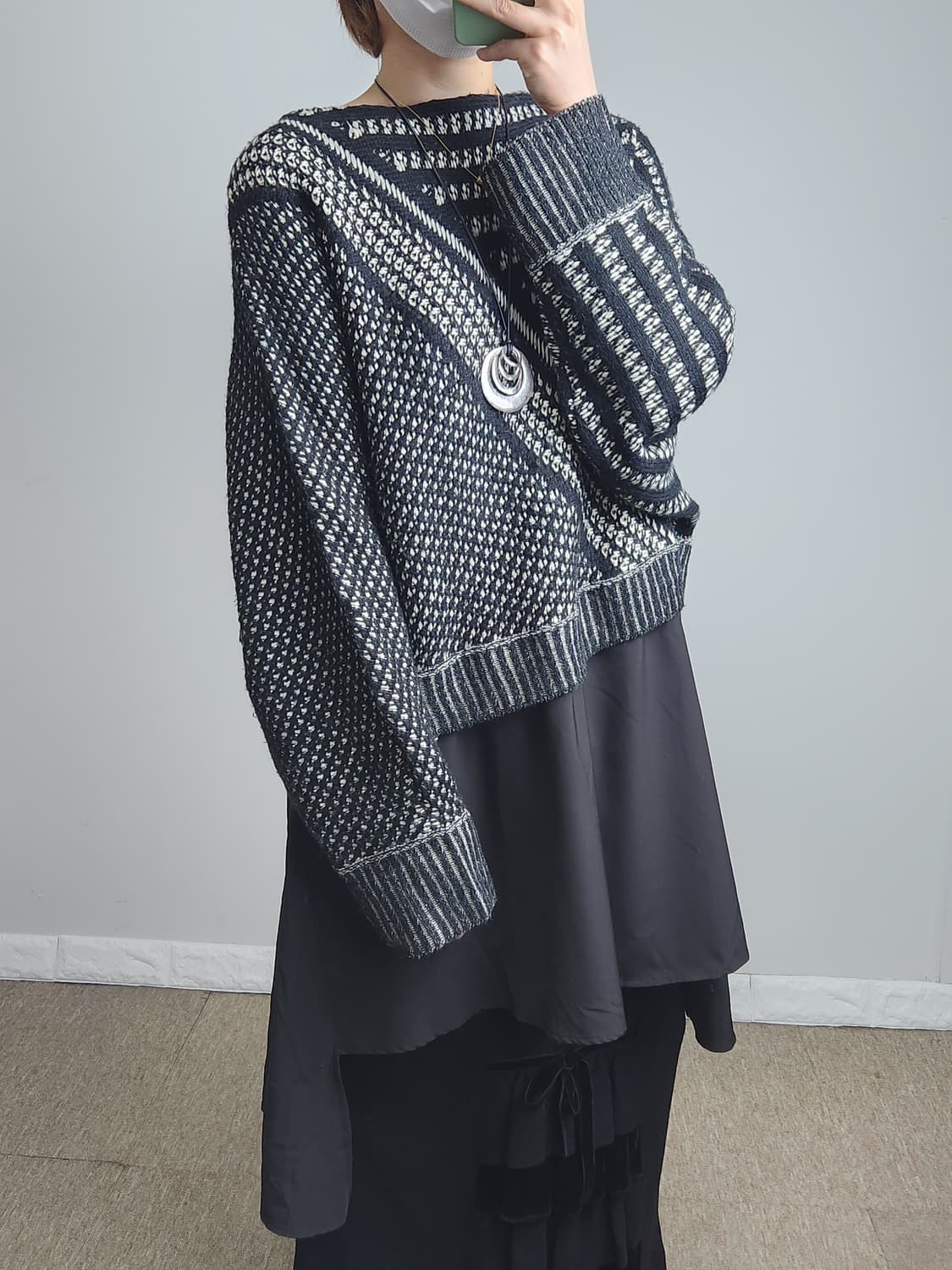 언발 레이어드 롱 니트 상품이미지2