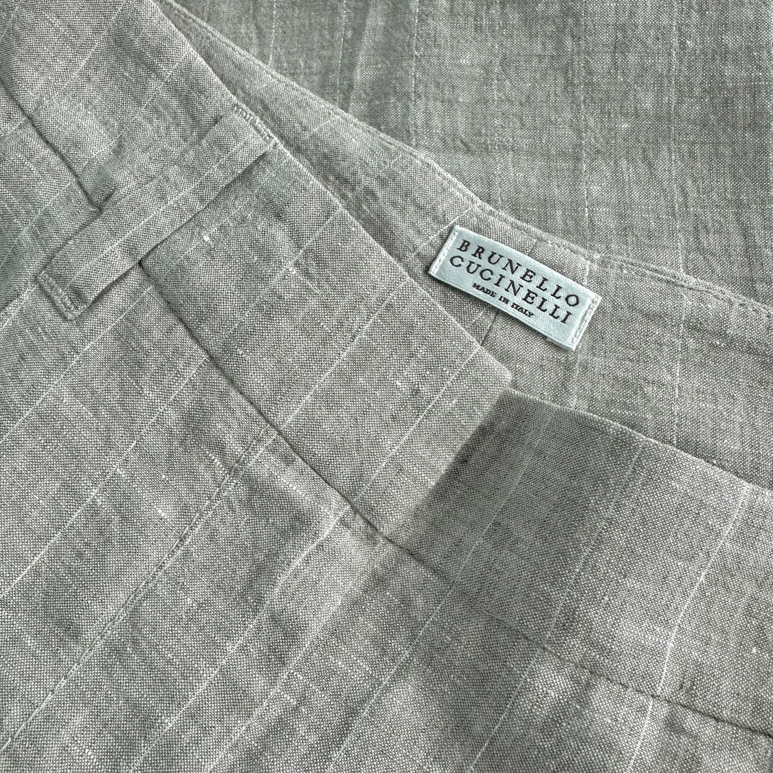 브루넬로쿠치넬리 신형 핀스트라이프 린넨 팬츠 상품이미지3