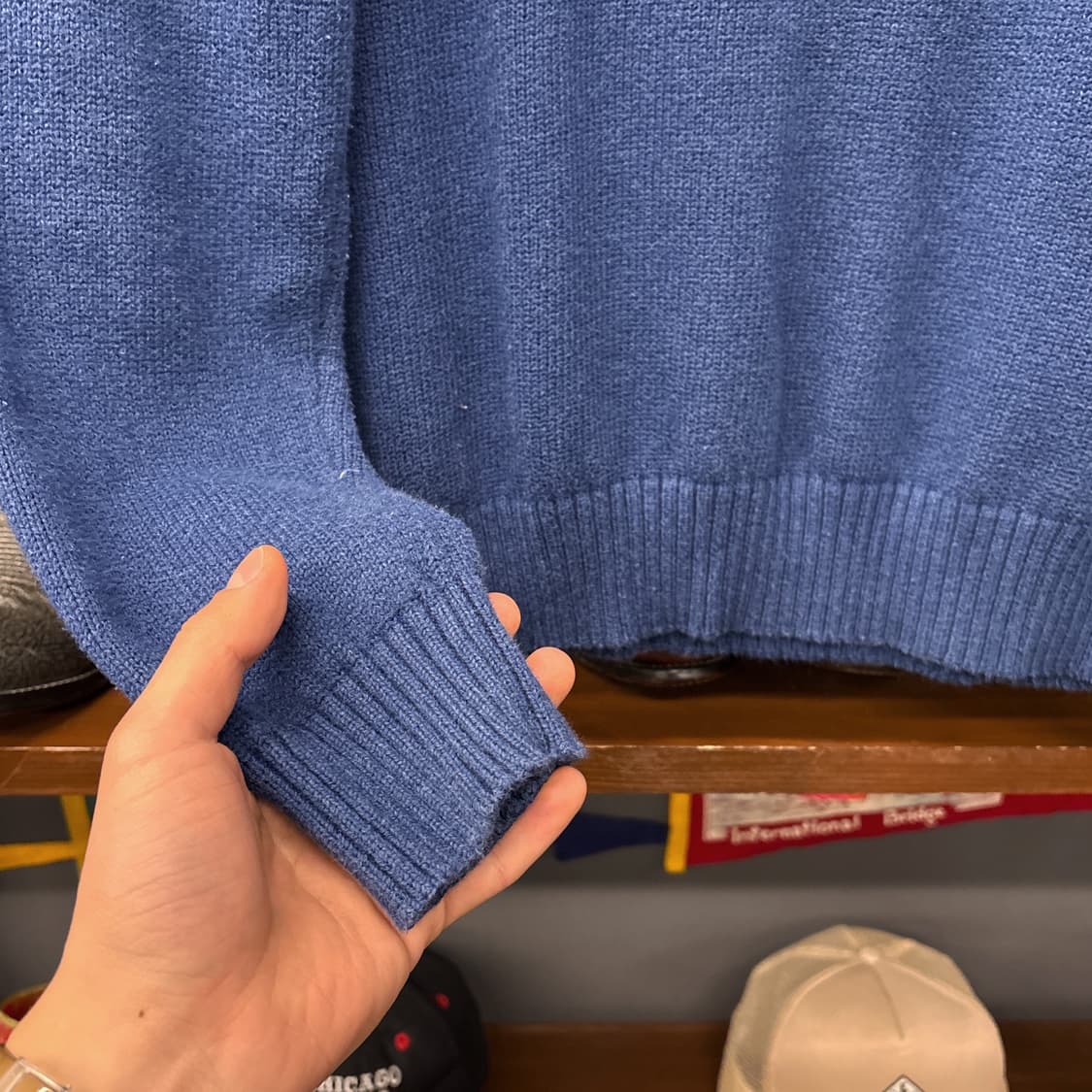 신형라벨 폴로 랄프로렌 청키립 코튼니트 하프집업 딥블루 N923 상품이미지5