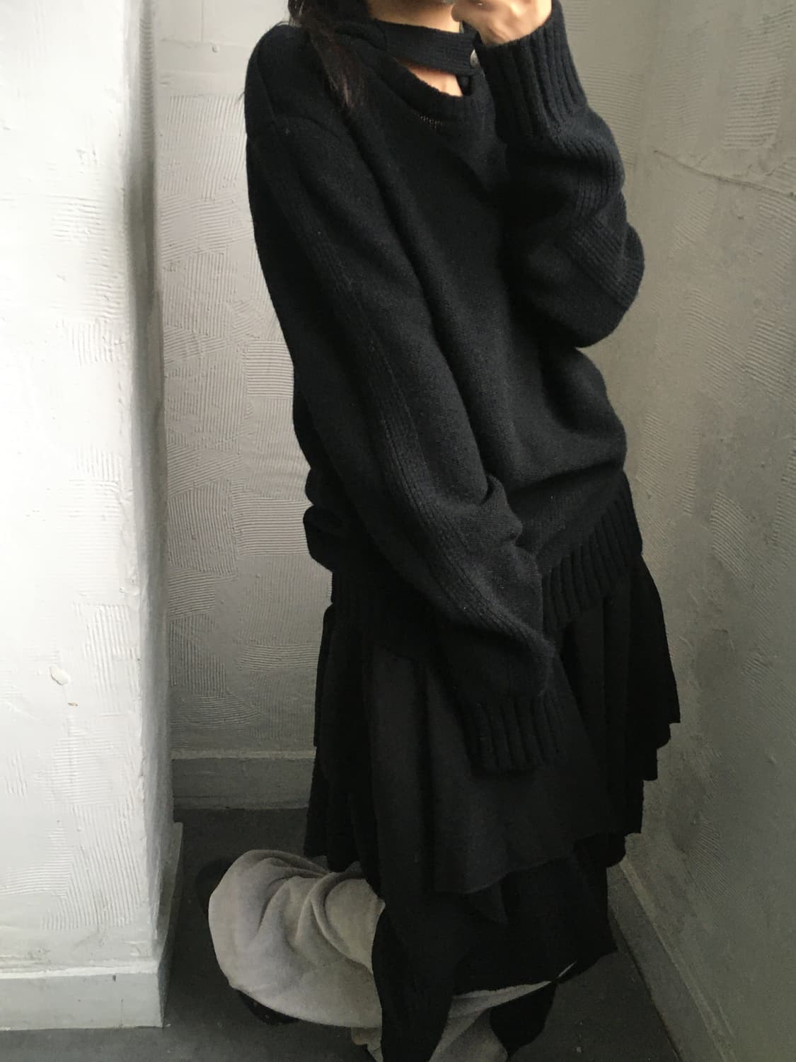Wooyoungmi 우영미 블랙 후드 니트 상품이미지2