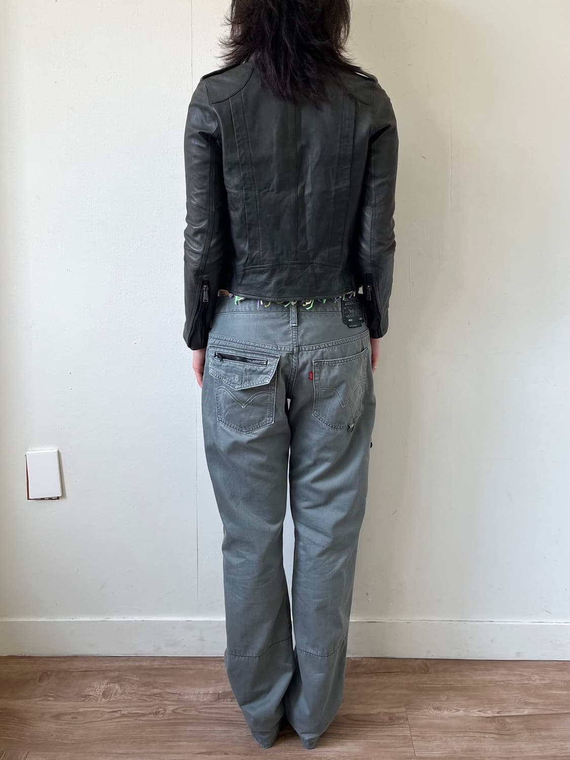 Moussy 카키그레이 라이더 자켓 상품이미지10