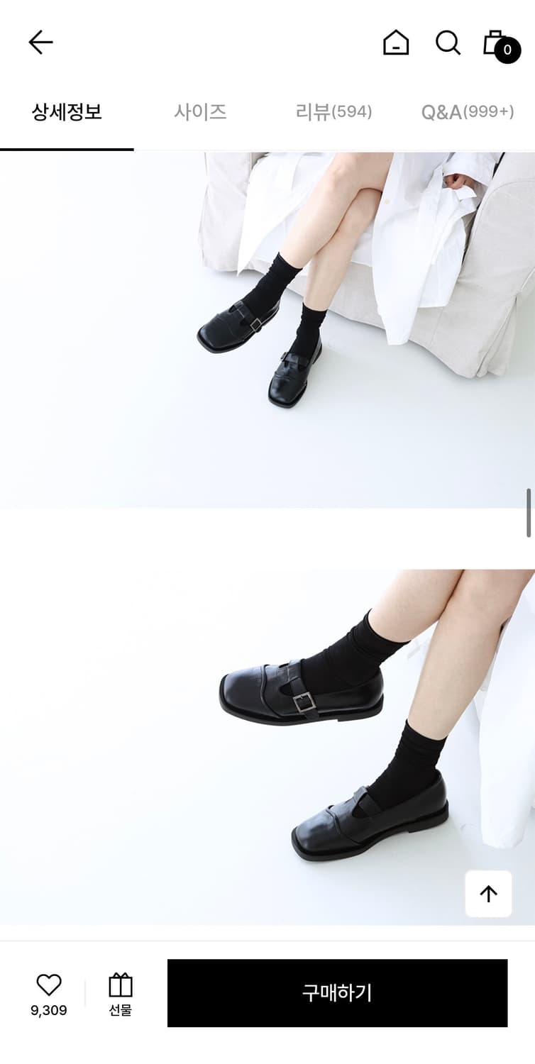 [보관품]몰핀 콤비 메리제인 로퍼 올블랙 225 상품이미지3