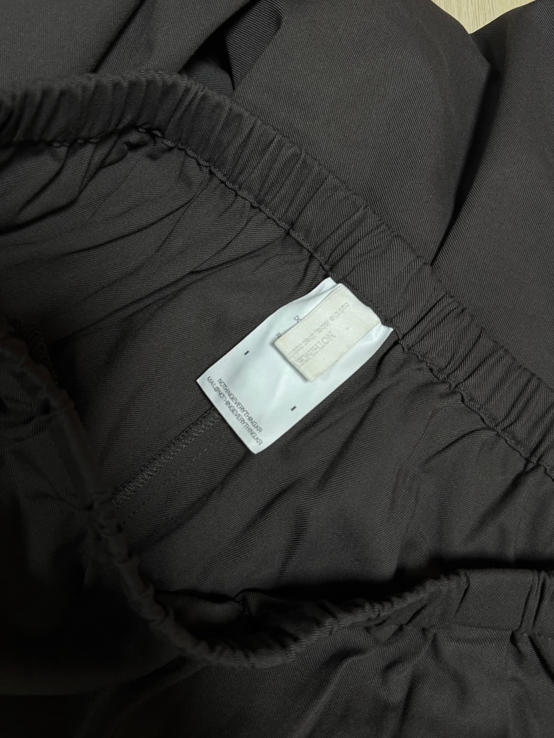 (새상품) 낫띵에브리띵 와이드 밴딩 팬츠 브라운그레이 상품이미지6